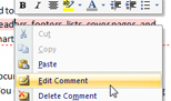 Edit comments inside Word 2007 documents