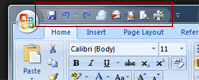 Quick Access toolbar in Word 2007