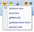 Change Case menu in Microsoft Word 2007