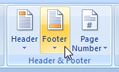 Page footers in Word 2007