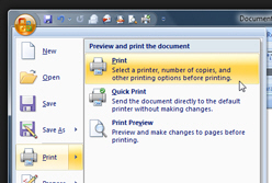 Export Word 2007 document to PDF print driver