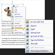 Image wrapping modes in Microsoft Word