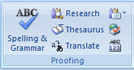 Built-in thesaurus for word synonyms