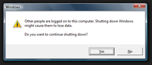Cancelling Windows Vista shut down