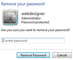 Confirm removing your user account password