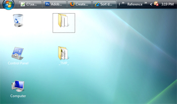 The desktop, in Windows Vista