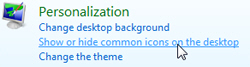 Show or hide common icons on the desktop in Windows Vista