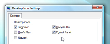 Display system icons on Windows Vista's desktop