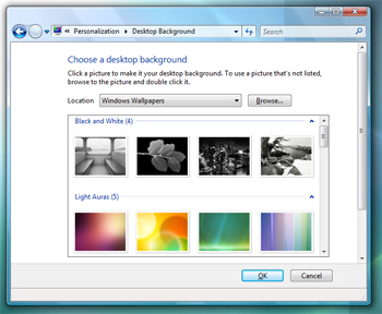 Change your desktop background in Windows Vista