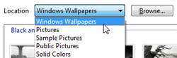 Available desktop backgrounds in Windows Vista
