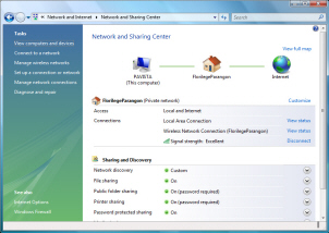 Windows Vista's Network and Sharing Center