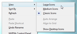 Customize icons size and dimension on the Windows Vista desktop