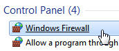 Access the Windows firewall settings in the Control Panel