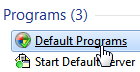 Access your default programs settings in Windows 7