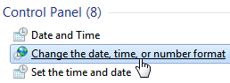 Change date and time settings in Windows 7, including first week day