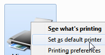 Change your default printer or print driver in Windows 7