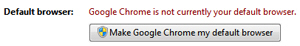 Check if Google Chrome is currently the default web browser in Windows 7