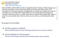 Choices to set Outlook 2007 as the default email client