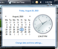 Click on the system clock to show a calendar with the current date