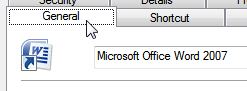 Current name of a program shortcut in the start menu