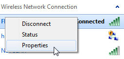 Customize the properties of a wireless connection in Windows 7