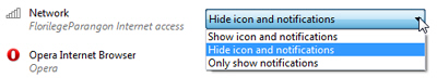 Customize visibility of wireless network icon in Windows 7 taskbar