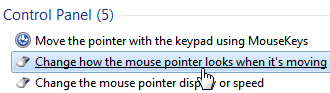Customize mouse pointer movement options in Windows 7