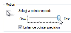 Customize mouse pointer speeds in Windows 7
