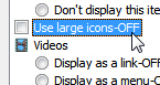 Customize to use small icons or large icons in your start menu
