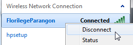 Disconnect from a wireless network in Windows 7