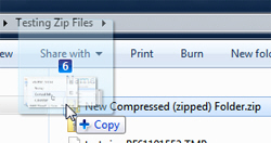Drop files and folders in a zip file / compressed folder