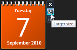 Expand the calendar gadget to show current month in Windows 7