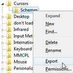 Export custom cursor themes from the registry