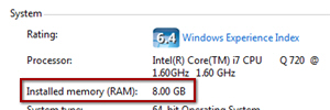 How much RAM Memory is installed on your computer (Windows PC)