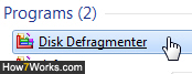 Launch Disk Defragmenter in Windows 7