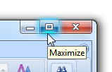 Manually restore, maximize, or minimize a program window in Windows 7