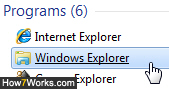 Open Windows Explorer from the Windows 7 start menu