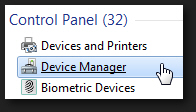 Open the Device Manager in Windows 7