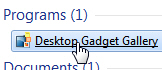Open the Gadget Gallery to uninstall gadgets in Windows 7
