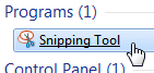 Open the Windows 7 snipping tool for small screenshots