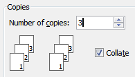 Printing multiple copies with collation enabled in Windows 7 and Word 2007