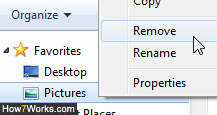Remove a Favorite folder from the Windows Explorer Navigation Pane