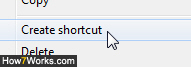 Right-click to create a folder shortcut