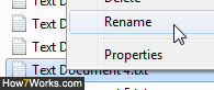 Right-click to rename a file in Windows 7