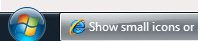 Small icons in the Windows 7 taskbar