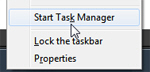 Start the Windows 7 Task Manager from the taskbar