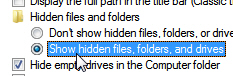 Tell Windows 7 to show you hidden files, folders, and drives