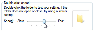 Test your double-click settings in Windows 7 Mouse Properties dialog