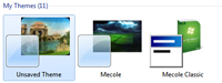 The Control Panel contains the same My Themes as the Theme Folder in Windows 7