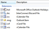 The particular defaults Microsoft Outlook can handle in Windows 7